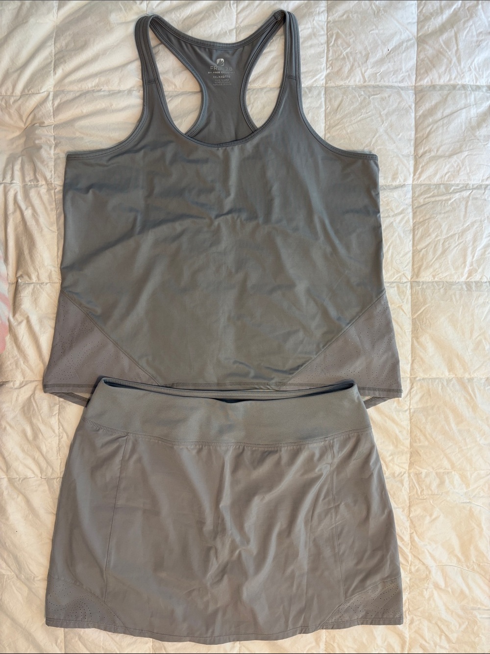 Free Country Gray Racerback Tank and Skort Set
